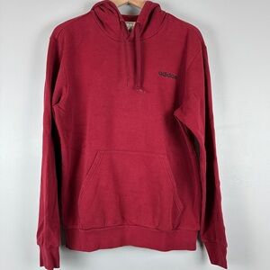 Adidas‎ Burgundy Pullover Hoodie M Small Logo Casual Athleisure Y2K Sport